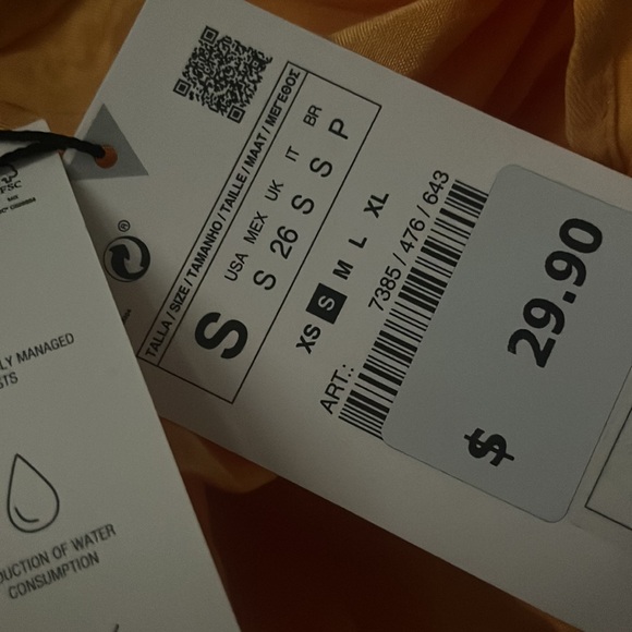 NWT Zara Satin Effect Bow Tie Back Bandana Crop Top - Picture 10 of 10